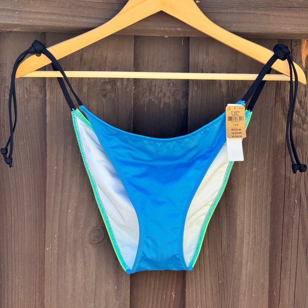 PINK Victoria's Secret Blue and White Bikini Bottom